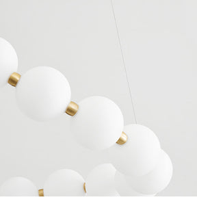 Modern White Ball Long LED Stair Chandelier For Living Room -Lampsmodern