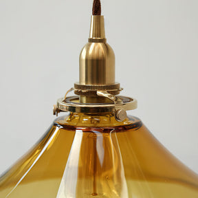 Vintage Single Head Retro Amber Glass Pendant Light