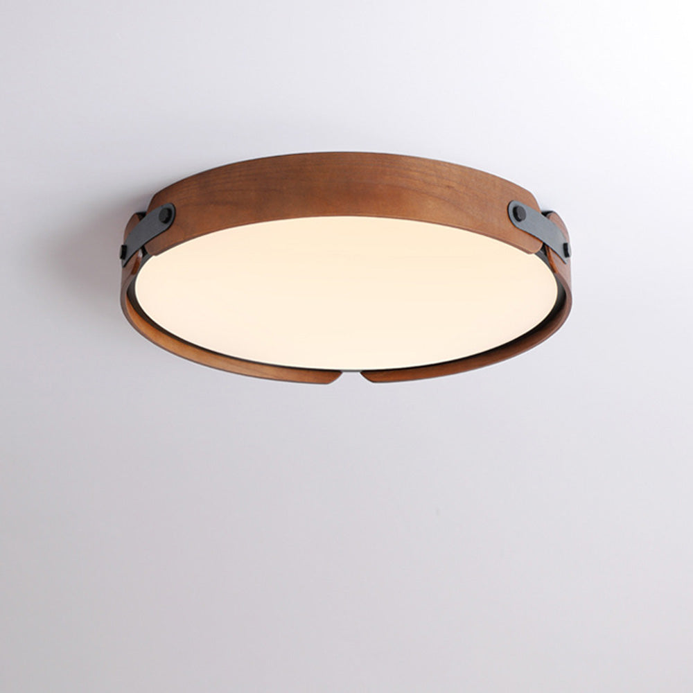 Retro Simple Round Wood Ceiling Lamp