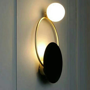 Nordic Simple  Black Gold Wrought Iron Circle Aisle Corridor Wall Light