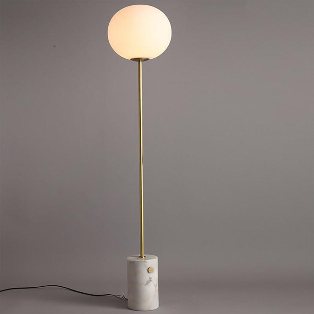 Retro Globe Glass Lampshade Marble Floor Lamp For Living Room -Homdiy