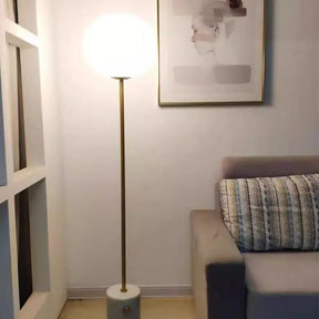 Retro Globe Glass Lampshade Marble Floor Lamp For Living Room -Homdiy