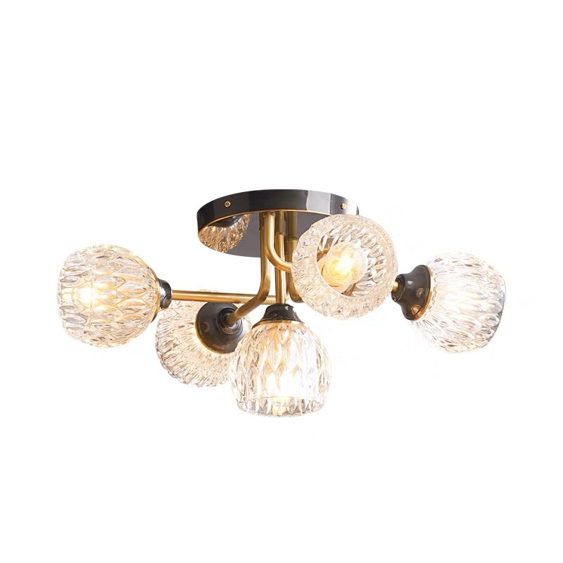 Luxury Copper Semi Flush Ceiling Light