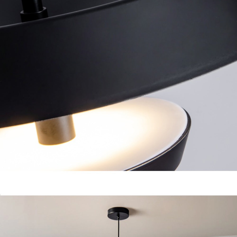Modern LED Hanging Light Fixtures Round Plate Pendant Lights -Lampsmodern
