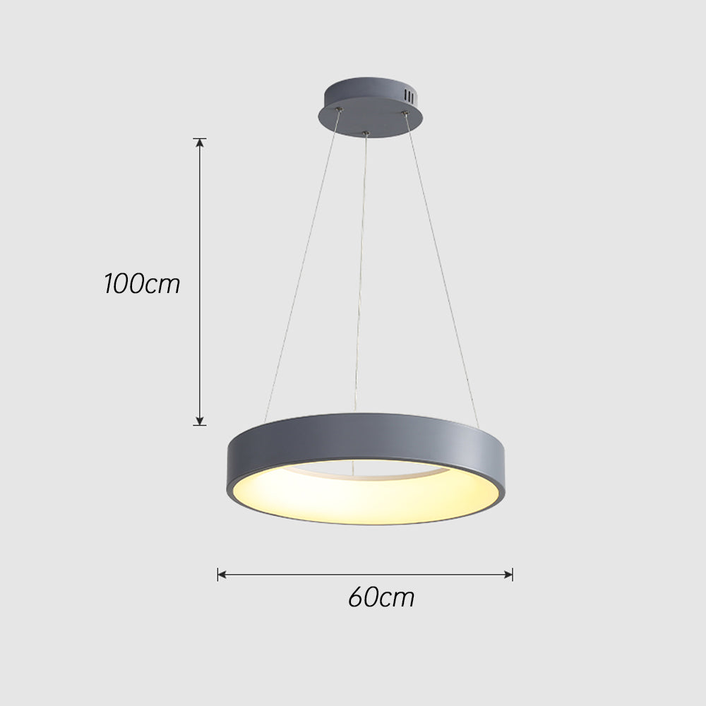 White LED Ribbed Hoop Ceiling Light -Lampsmodern
