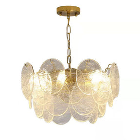 Glass Disc Chandelier Large Ice Glass Chandelier -Lampsmodern