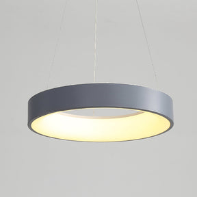 White LED Ribbed Hoop Ceiling Light -Lampsmodern