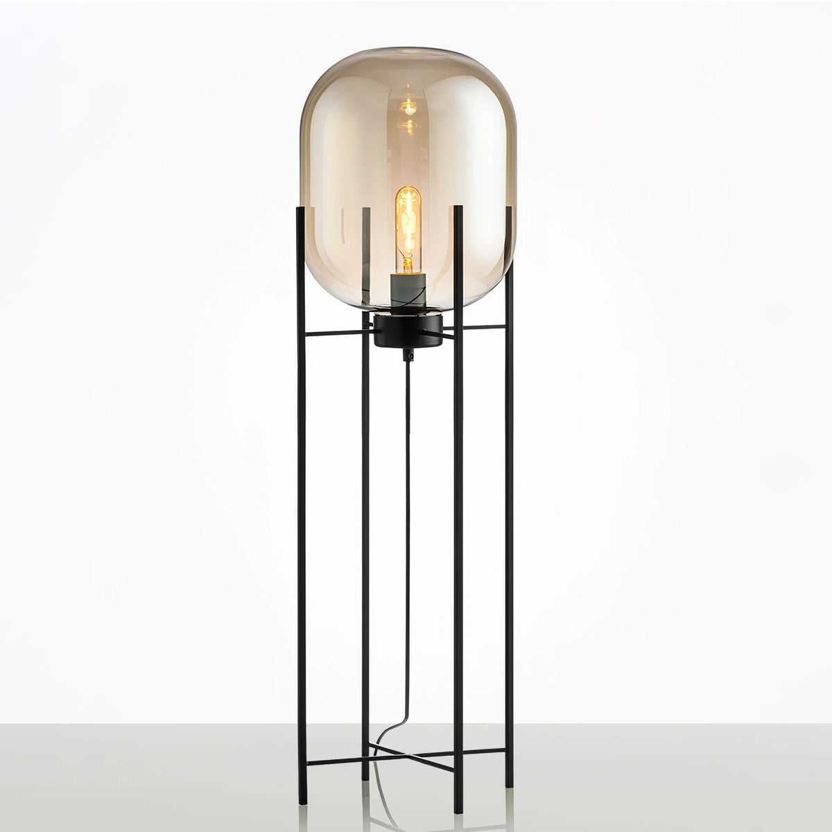 Art Designer Smoky Grey Glass Floor Lamp -Homdiy