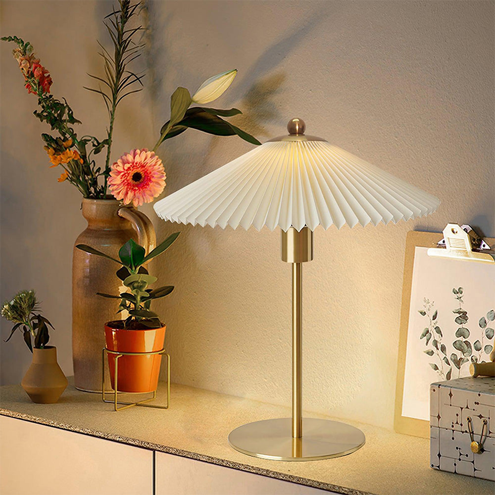 Mid Century Modern Pleated Table Lamp