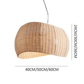Natural Rattan Pendant Lampshade Wicker Hanging Light -Lampsmodern