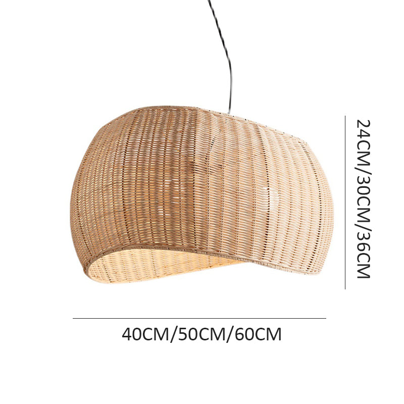 Natural Rattan Pendant Lampshade Wicker Hanging Light -Lampsmodern