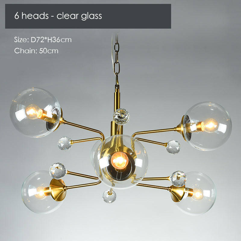 Gold Glass Modern LED chandelier