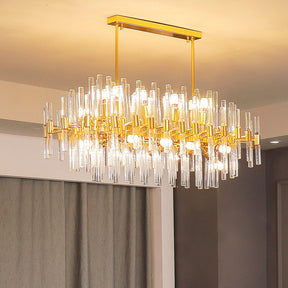 Gold Finish Modern Crystal Chandelier for Room Decor