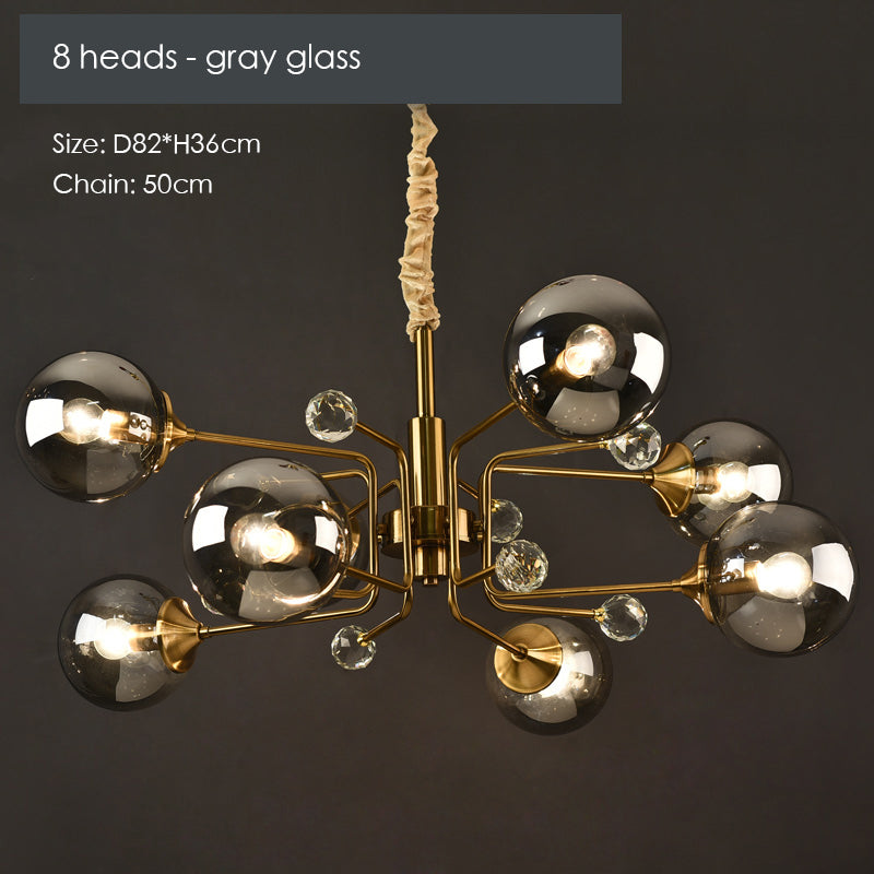 Gold Glass Modern LED chandelier