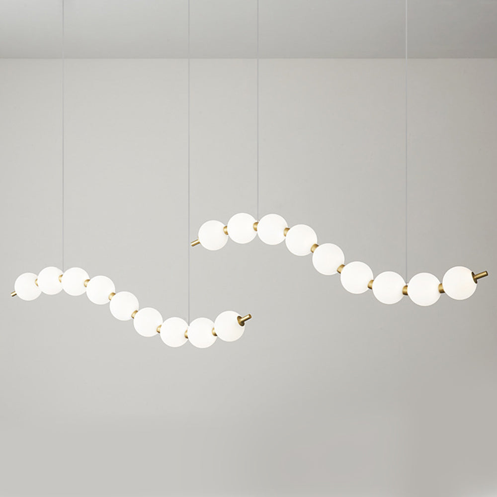 Minimalist White Ball Brass LED Pendant Light For Dining Room -Lampsmodern
