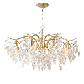 Modern Large Crystal Gold Tiered Dining Room Chandelier