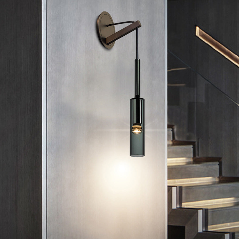 Wall Light  Long  Stem Glass Shade for Bathroom -Homdiy
