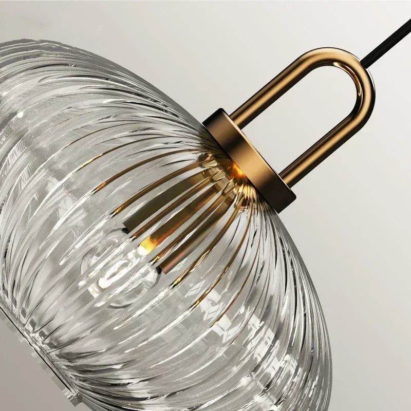 Design Pumpkin Shape Glass Pendant Light