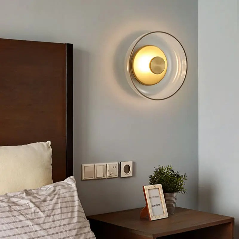 Glass Bowl Bedroom Bedside Wall Light